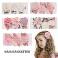 thumbnail image 1 of Flower Leaves Hair Clips, Pack of 3, Faux Pearl Inlaid Side Bang Clips Elegant Hair Barrettes Hairpin for Women Girls, 1 of 6