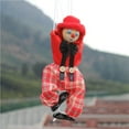 thumbnail image 4 of Bewildely Marioneta de línea de tracción, marioneta de mano, juguete interactivo para padres e hijos, payaso manual para niños, juguete Juguetes Rojo, 4 of 6