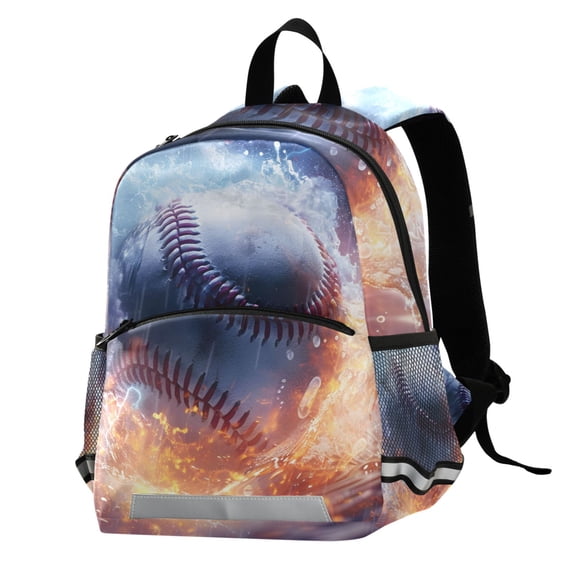 ALAZA Baseball on Fire School Backpack Elementary Student Bookbag