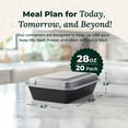 thumbnail image 3 of Enther Meal Prep Containers Single 1 Compartment with Lids, Food Storage Bento BPA Free | Stackable | Reusable Lunch Boxes, Microwave/Dishwasher, Freezer Safe,Portion Control (28 oz), Black and Clear, 3 of 7