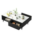thumbnail image 4 of Limorve Coffee Table,Coffee Table, Modern Tea with Drawer, Marble Panel White, 4 of 8