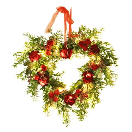 

Christmas Rose Love Wreath Valentine s Day Door Hanging Garland Wreath Ornaments Christmas Pendant Valentine s Day Decor