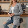 thumbnail image 6 of Women's Lightweight Cardigan Long Sleeve Sweater Open Front Casual Fall Cardigans with Pockets,Light Gray XL, 6 of 7