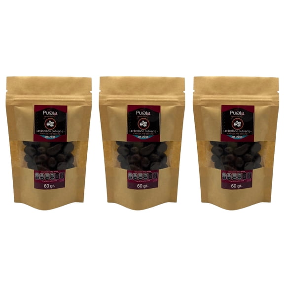 Arándano Cubierto de Chocolate Semiamargo Puralia Gourmet 60 g 3 pack