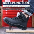 thumbnail image 3 of Work Boots for Men Comfortable Steel Toe Boots Indestructible Industrial & Construction Safety Shoes Non Slip Mens Composite Toe Boots, 3 of 7
