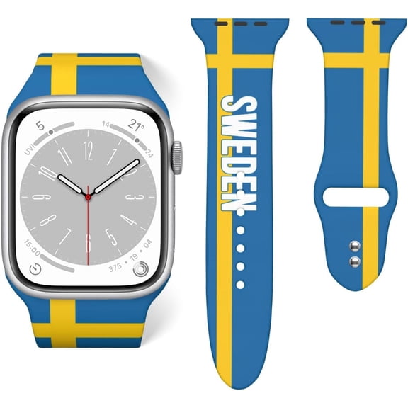 Sweden Flag Watch Band For Apple Wristband Band For Iwatch Series Soft Silicone 38mm*40mm