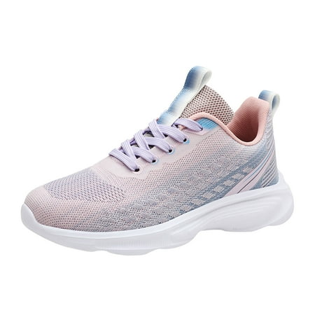 

ZAROYEAX Women Sneakers Trend Gradient Four Seasons Sports Shoes Practical Soft Bottom Breathable Mesh Shoes