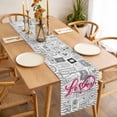 thumbnail image 3 of Pink Love Table Runner - 48 Inch Long, Kitchen Dining Table Runner Dresser Scarves, Valentine's Day Postmark Mails Retro Gray Farmhouse Decor for Coffee Tables Wedding Party Banquet, 3 of 8