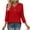 B_ Red, variant on Olyvenn Womens Summer Tops Trendy 3/4 Sleeve Shirts Casual Crew Neck Ruffle Sleeve T Shirts Boho Beach Vacation Blouses Blue L