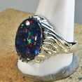 thumbnail image 2 of Black opal, black fire opal ring, engagement ring, opal ring, opal jewelry, opal, natural opalhandmade ring, 2 of 2