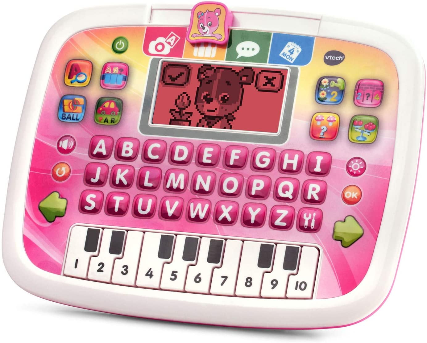 VTech Little Apps Tablet, Pink, tablet features a color changing screen, letter buttons and piano keyboard; electronic toy.., By Visit the VTech Store -