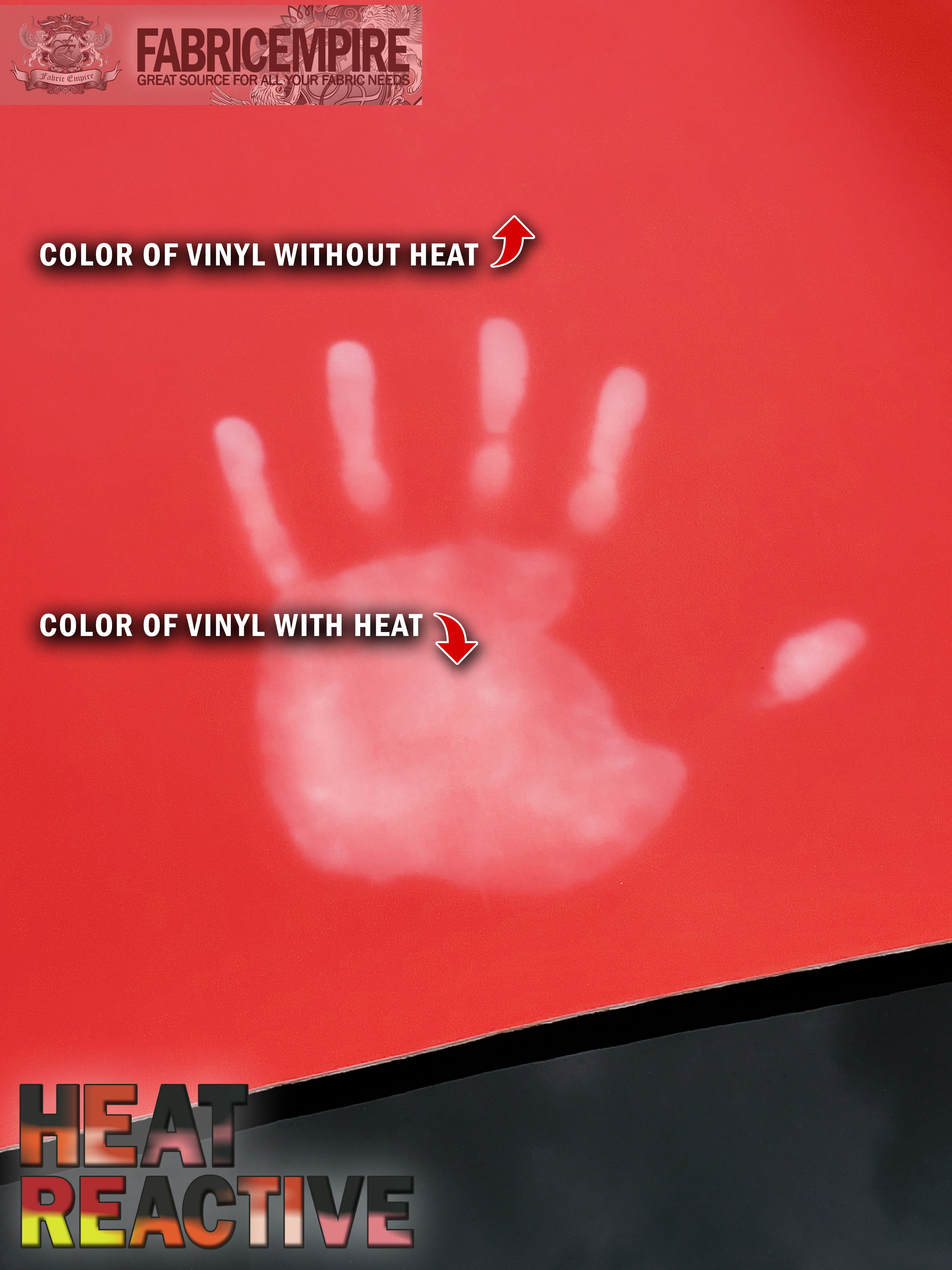 Vinyl Upholstery Thermosensitive Temperature Change Heat Reactive Red to White Faux PU Leather Fabric 54" Wide Sold By The Yard
