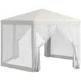 thumbnail image 1 of Outsunny Φ13' Hexagon Party Tent Patio Gazebo Outdoor Activity Event Canopy Quick Sun Shelter Pavilion with Netting Mesh Sidewall Cream White, 1 of 10