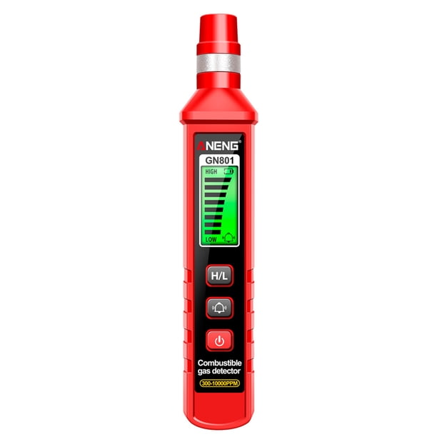 Likrtyny Analizador Fugas Gas Detector Fugas Gas Portátil Pantalla LCD Rastreador Gas para El
