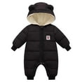 thumbnail image 1 of Body De Bebé Canastilla Onesies Para Niño Recién Nacido Invierno Niñas Niños Ropa Cálida Orejas De Dibujos Animados Mono Con Capucha Mono Negro Odeerbi LM103-3203, 1 of 4