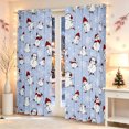 thumbnail image 2 of Erosebridal Xmas Snowman Blackout Curtains Set of 2 (52x84 Each), Winter Scarf Curtain, Sky Blue, 2 of 6