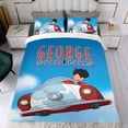 thumbnail image 4 of George Se Encoge Conjunto de sábanas temático, trío de piezas, cómodo y amigable con la piel, diseño único, regalo de decoración para el hogar para familiares, amigos y fans,173cm *218cm, 4 of 6