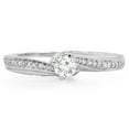 thumbnail image 3 of Dazzlingrock Collection 0.50 Carat (ctw) 14K Round Diamond Ladies Swirl Promise Engagement Ring 1/2 CT, White Gold, Size 4.5, 3 of 4