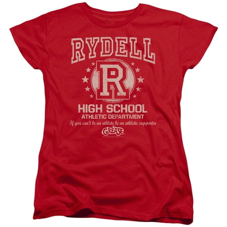 Grease Rydell High Womens Short Sleeve Shirt RED