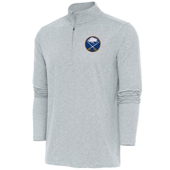 Men's Antigua  Heather Gray Buffalo Sabres Hunk Quarter-Zip Pullover Top