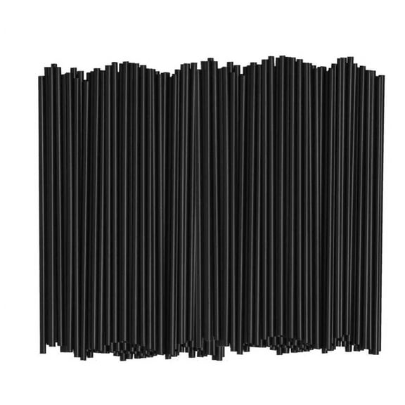 Disposable Plastic Coffee Stirrer Straw, -Plastic Coffee Straws, 5 Inch Sip Stir Stick for Cocktail Swizzle (Black, 500)