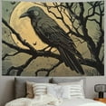 thumbnail image 2 of Chilfamy  Raven Tapestry, Psychedelic Tapestry Wall Hanging, Crow Aesthetic Tapestries Wall Art Home Decor for Bedroom Living Room  40x30inch, 2 of 6