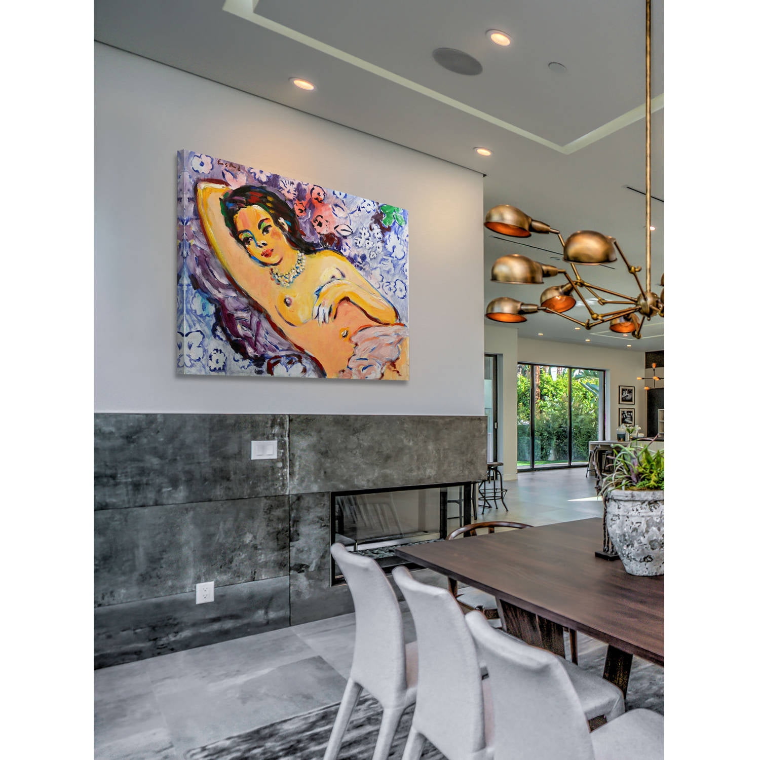 Marmont Hill "Figure with Pearls" by Wayne Ensrud Painting Print on Wrapped Canvas