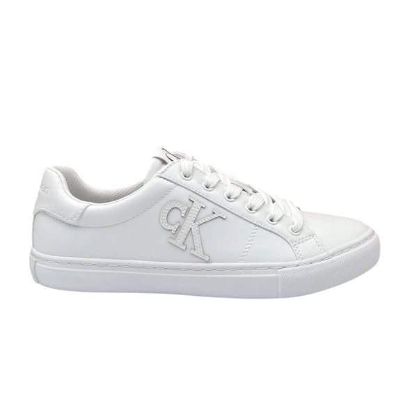 Calvin Klein Womens Calysse Casual Fashion Sneakers Size 8 White Low Top Lace up