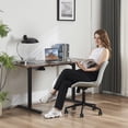 thumbnail image 6 of YOUNIKE Modern Office Chair with Wheels Adjustable Ergonomic Desk Task Chair in Mid-Back Gray PU Design, 6 of 9