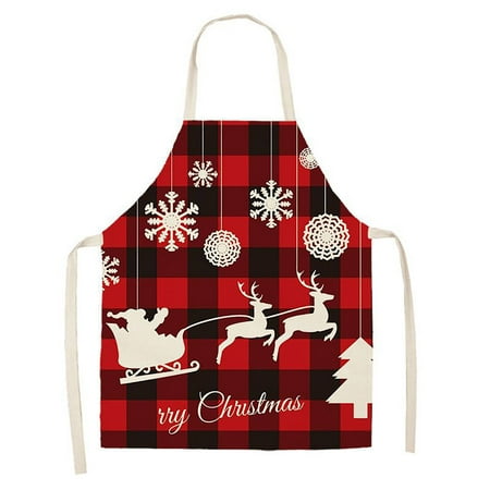 

Christmas Kitchen Cooking Aprons Plaid Aprons Adjustable Buffalo Plaid Baking Apron