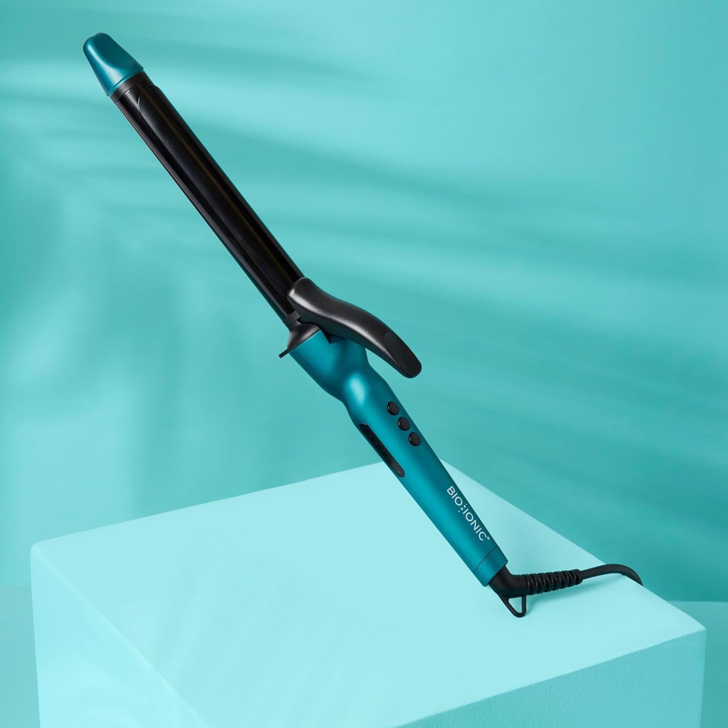 Bio Ionic Teal Tides Long Barrel Curling Iron, 1 Inch, Adjustable Heat, Limited Edition