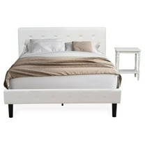 East West Furniture Nolan 2 Pieces Wood Queen Bedroom Set in White/Urban Gray