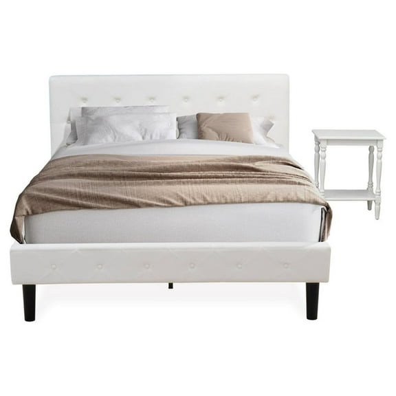 East West Furniture Nolan 2 Pieces Wood Queen Bedroom Set in White/Urban Gray