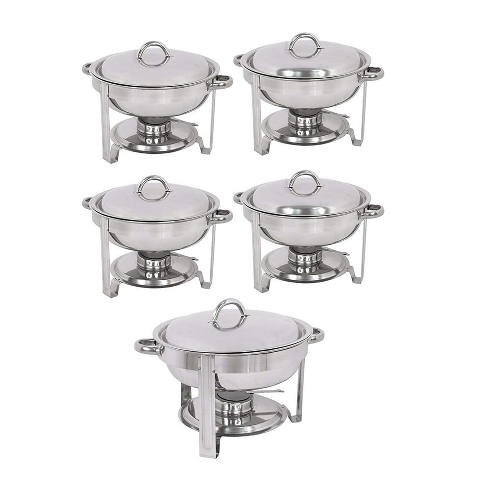 ZENSTYLE 5 Quart Round Shape Chafing Dishes Stainless Steel Durable
