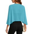 thumbnail image 5 of Vinsonshop Womens Chiffon Shrug Sheer Bolero Open Front Lightweight Cropped Cardigan for Evening Dresses Sky Blue XXL, 5 of 6