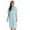 Aqua - Tulips, variant on Women's Seersucker Housecoat Duster - Short Sleeve Snap-Front with Pockets (Aqua - Moon and Stars, 3X Plus)