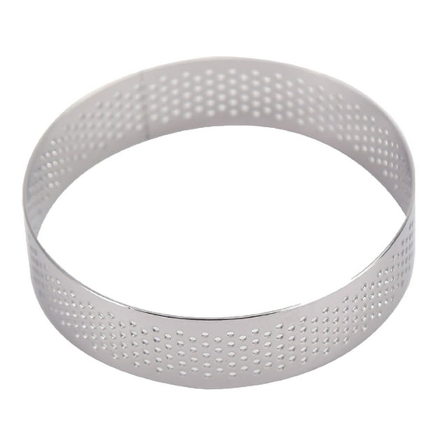 Anneaux à Tarte Ronds de 8 Pouces, Anneau à Gâteau Perforé, Résistant à la Chaleur, Antiadhésif, Anneaux de Cuisson en Acier Inoxydable, Anneau Chauffant pour la Cuisine, Applications Culinaires, Haute Performance, Cuisson et Cuisine Quotidiennes, Ensemble de Moules en Verre avec
