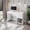 White, variant on Home Office Workstation Desk with Storage, Painted Particleboard Writing Table with 2 Pullout Drawers & Open Bottom Shelf for Study Room