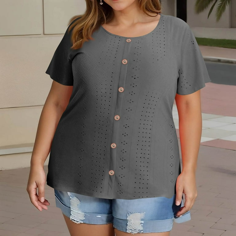 Kaffe Curve Kaffe Curve Plus Size Women's Pullover Metallic Knit Short Sleeves Round Neck Ladies Sweater, Fudge