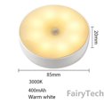 thumbnail image 4 of Luz Led con Sensor de movimiento para dormitorio, lámpara redonda recargable con USB, 2 piezas, para cocina, escalera, pasillo, armario, iluminación, 4 of 4