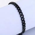 thumbnail image 2 of Men 5mm Curb Cuban Chain Neckalce Bracelet Jewelry Set Black Stainless Steel, 2 of 5