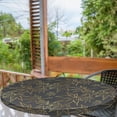 thumbnail image 2 of Ambesonne Floral Fitted Round Tablecloth, Maple Leaves in Autumn Art, 40"- 44" Diameter, Dark Taupe Pale Green and Tan, 2 of 5