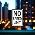 thumbnail image 4 of BTFSigns 15" x 23" No Speed Limit Aluminum Sign - White Black Road Metal Sign Funny Garage Man Cave Decor, 4 of 4