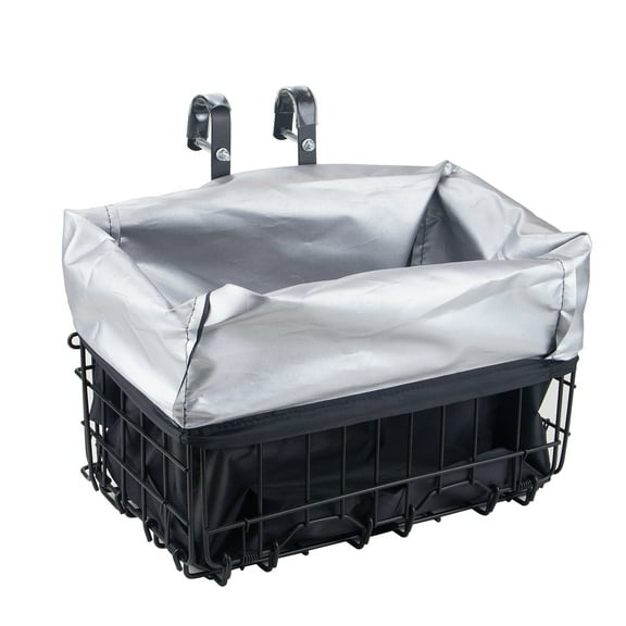 Meghna Front Bike Baskets Upgraded with Bag Black Metal Detachable and Adjustable Height Front Handlebar Bicycle Basket for Unisex Adult Women