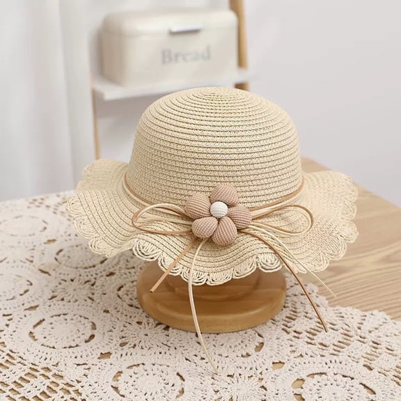SZBAOAN Wide Brims Straw Sun Hat,20.4" Summer Hats with Faux Dasiy Flower,Summer Beach Sun Proctection Hat,Lightweight Straw Visor Beach Hat,For Women Vacation Garden Pool Travel