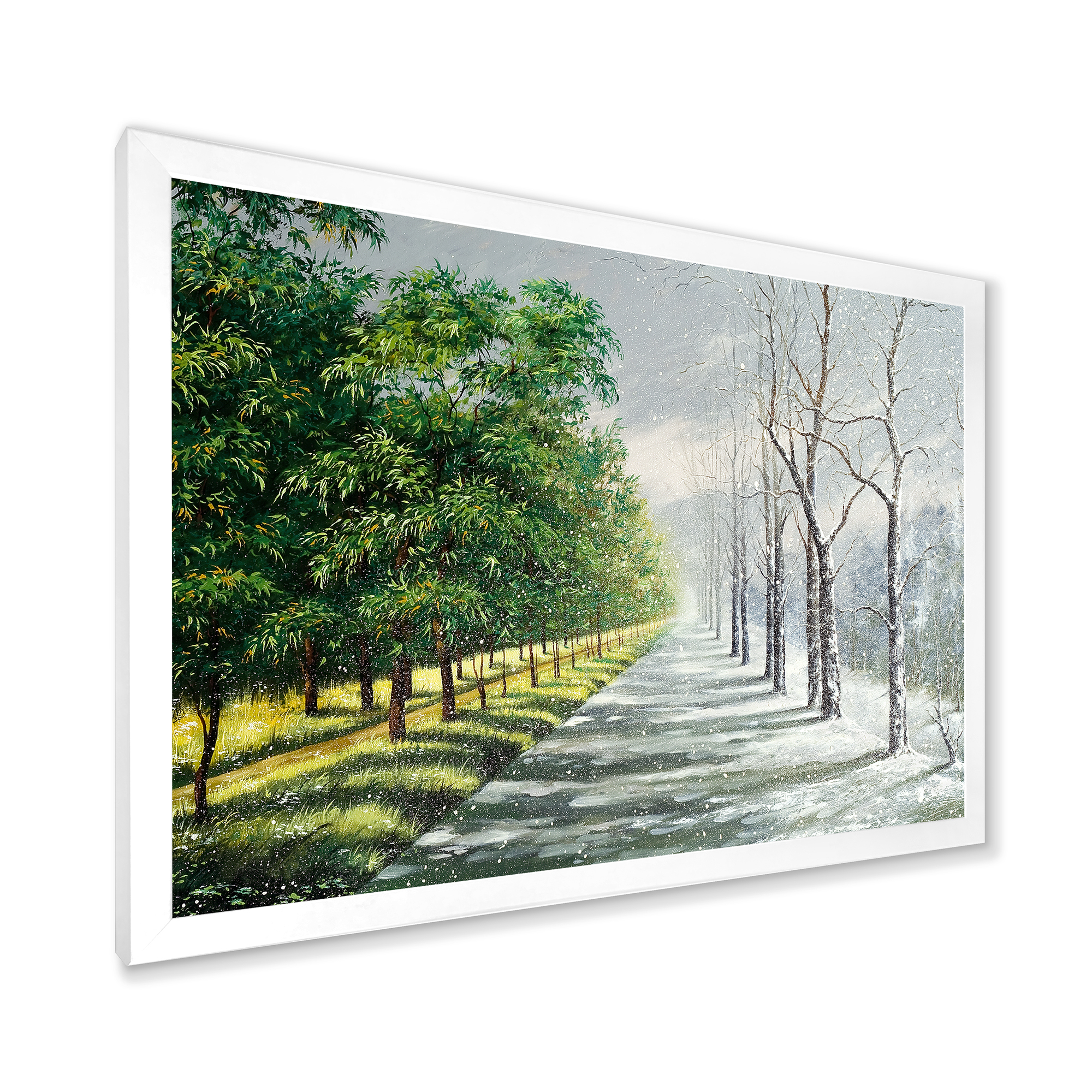 Designart 'Summer and Winter United' Country Framed Art Print