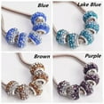 thumbnail image 7 of U8MO 5pcs Rhinestones Rondelle 7x11mm European Charm Big Hold Beads For DIY Bracelet-Lake Blue, 7 of 7