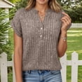 thumbnail image 3 of T Shirts for Women 2026 Summer Short Batwing Sleeve V Neck Ribbed Dressy Casual Office Work Tshirt Blouse, 3 of 6