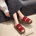 thumbnail image 5 of Wensltd Women Fall Winter Slippers Open Toe Fleece-Lined Fashion Casual Comfort Slippers Lightweight, 5 of 8