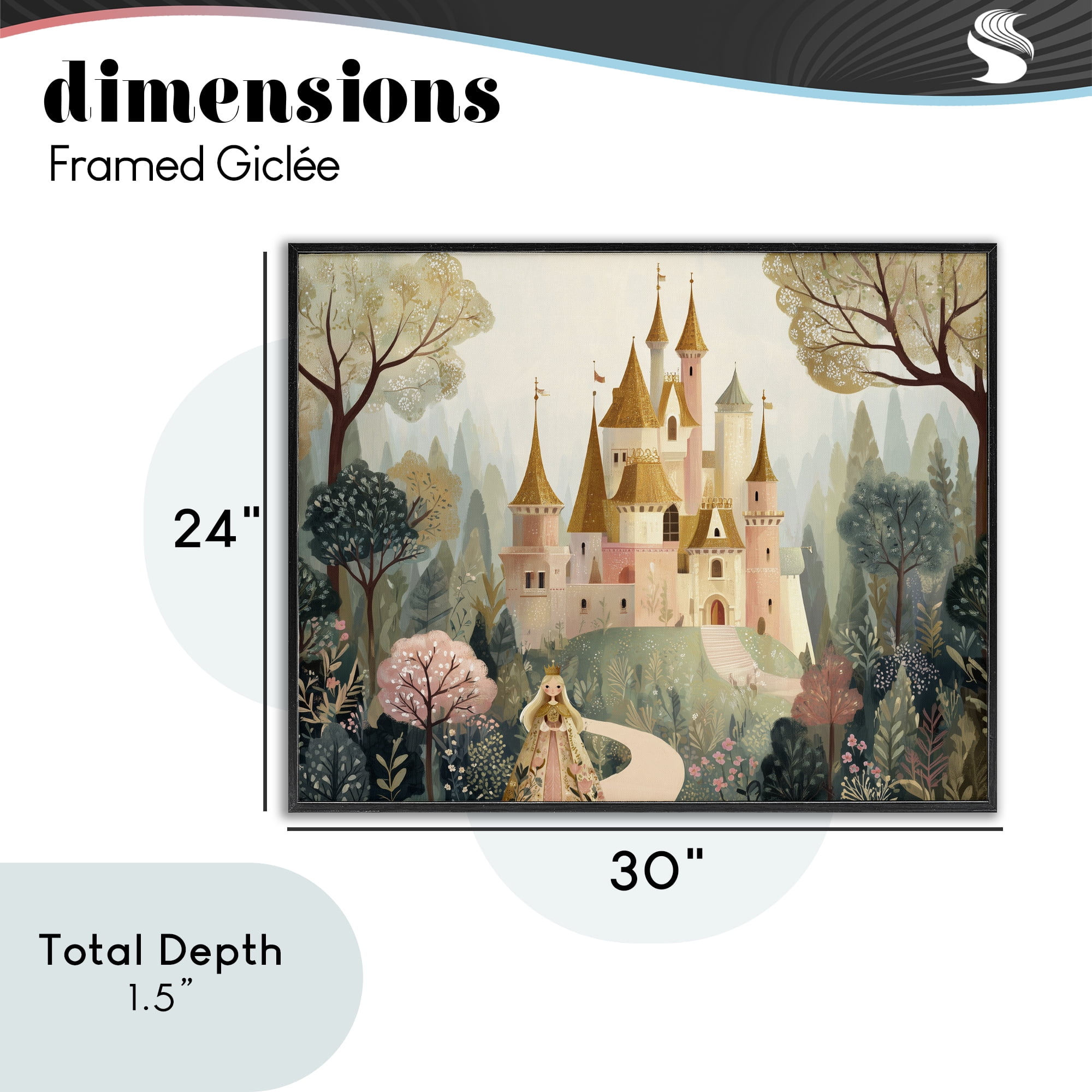 Stupell Industries Whimsical Castle Path Black Framed Giclee Art, design by Christine Simpson Art